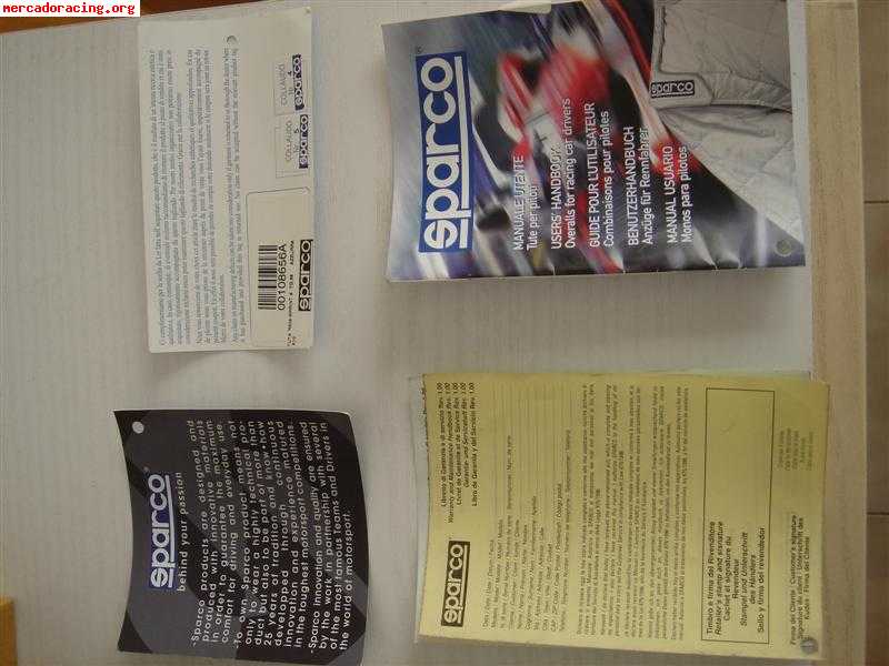 Vendo mono sparco ignifugo homologado impecable - sólo 2 día