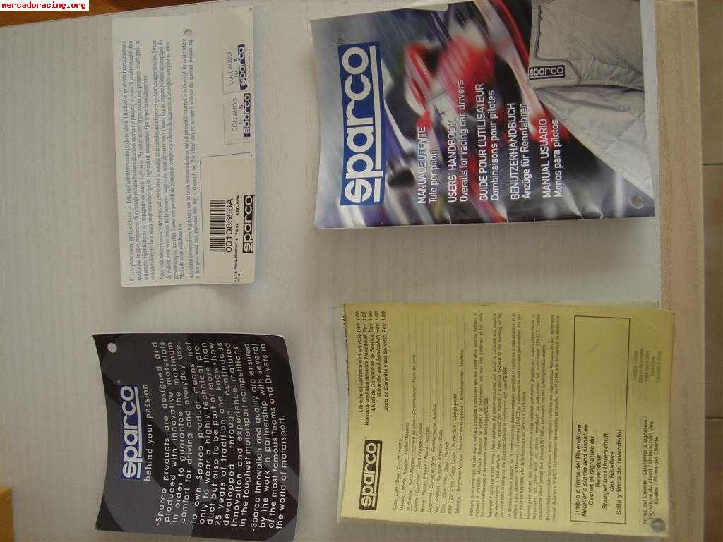 Vendo mono sparco ignifugo homologado impecable - sólo 2 día