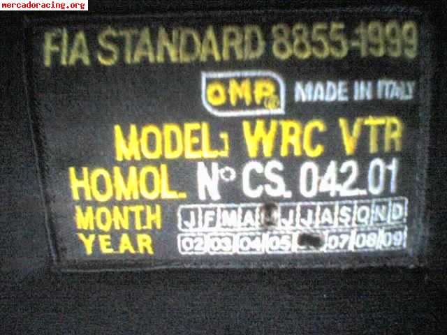 Vendo baquet omp modelo wrc-vtr