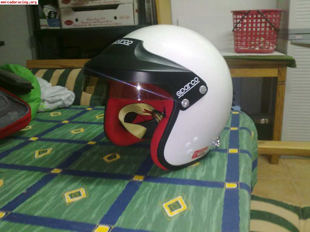 Vendo casco sparco pro jet con clips hans.