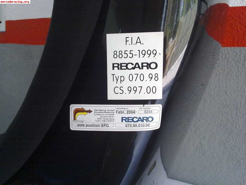 Vendo baquet recaro pole position