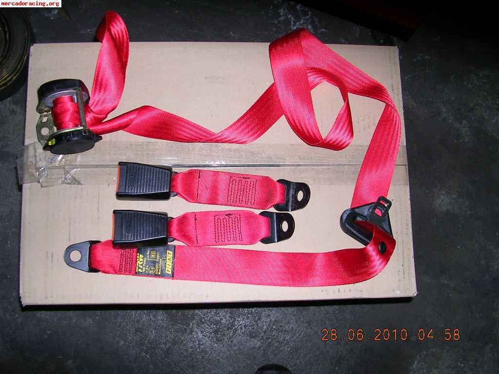 Cinturones traseros rojos