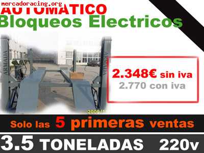 Elevador 4 columnas 4.200kg 2.499€ mas iva industriales nuev