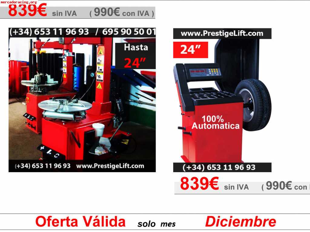 Elevador 4 columnas 4.200kg 2.499€ mas iva industriales nuev