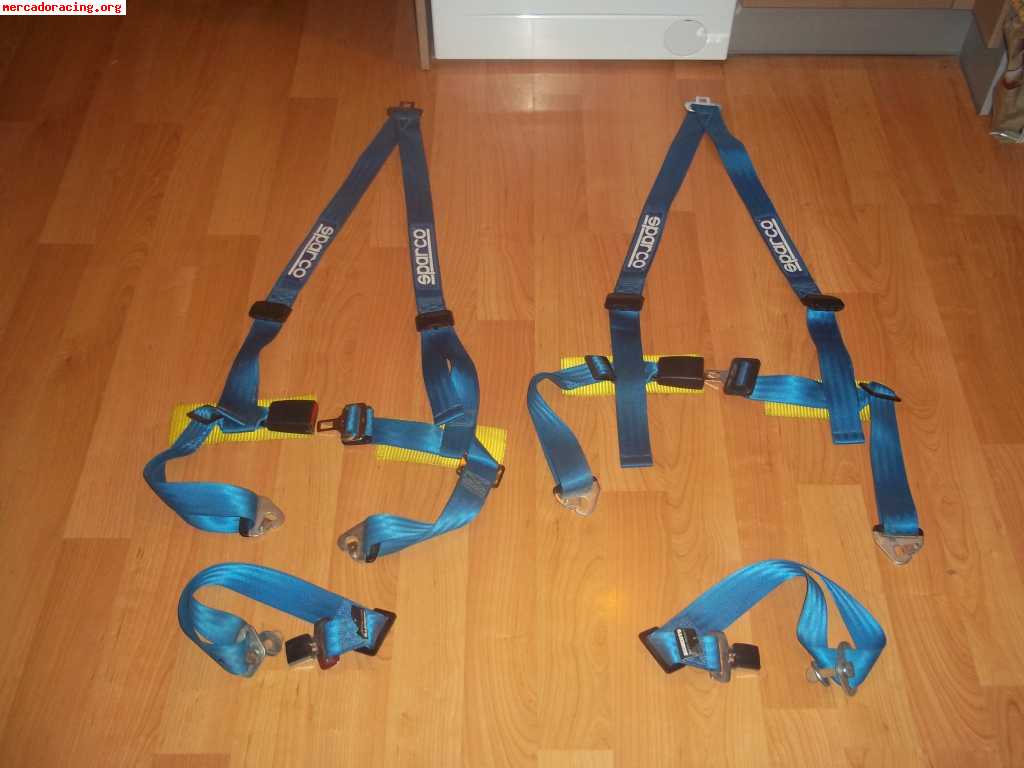 Arneses sparco azules tres puntos