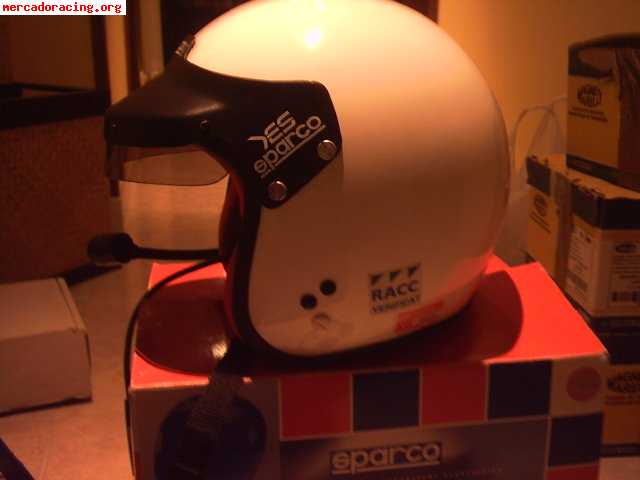 Casco sparco jet y casco cerrado con interfonos