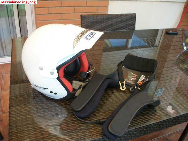 Casco sparco pro rally y hans