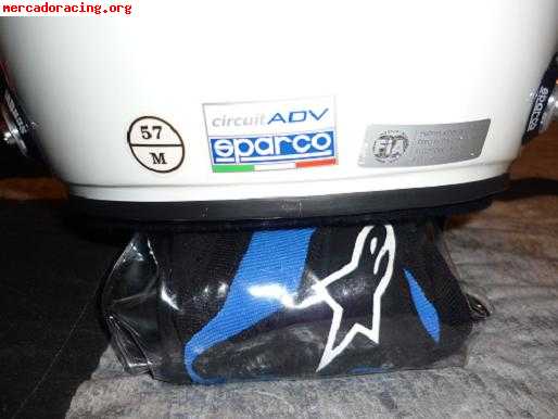 Casco con  clips hans sparco circuit adv