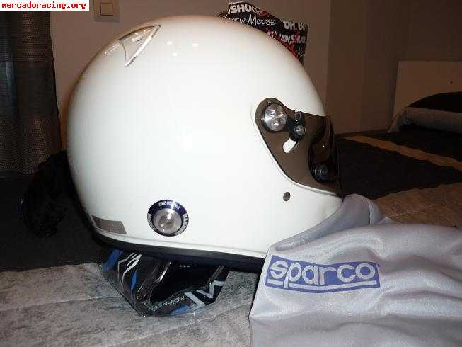 Casco con  clips hans sparco circuit adv