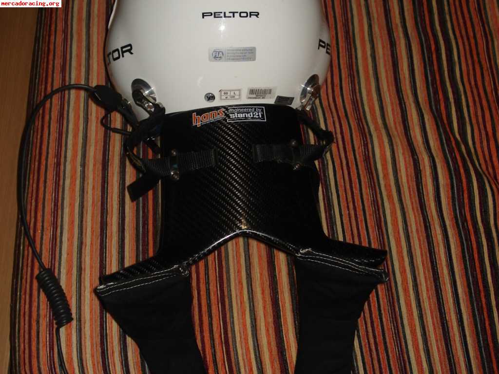 Vendo casco peltor, centralita y hans omp