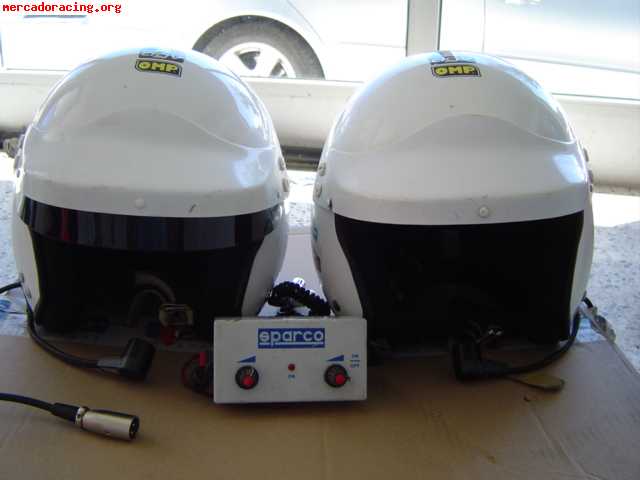 Vendo 2 cascos omp agv con intercomunicadores sparco