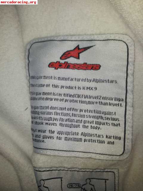 Mono alpinestars kmx-9 y costillar