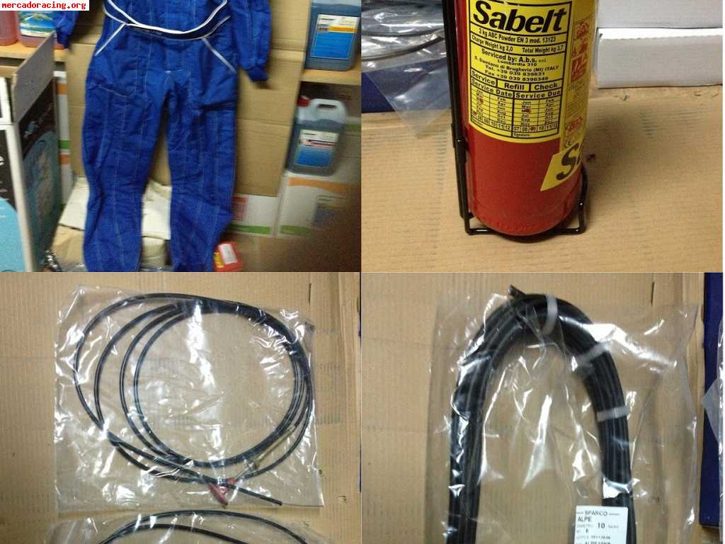 Backets con bases, volante con piña, arneses, kit extincion,