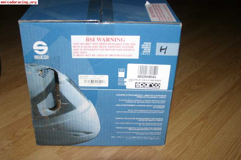 Vendo casco sparco pro jet con clip de hans