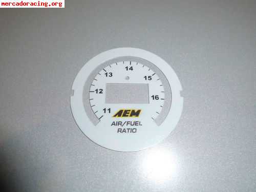 Venta placa aluminio aem air / fuel ratio blanco 2 1/16 (52m