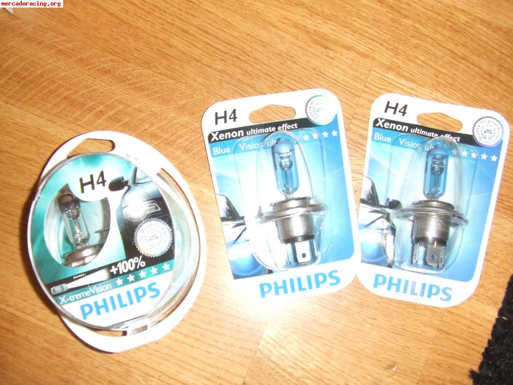 Lote de lamparas philips 14 juegos de h1, h4, h7 modelos esp