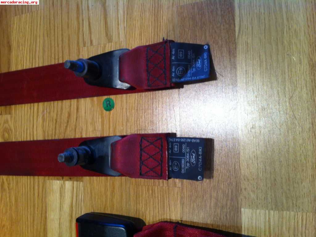 Cinturones rojos originales y homologados de ford
