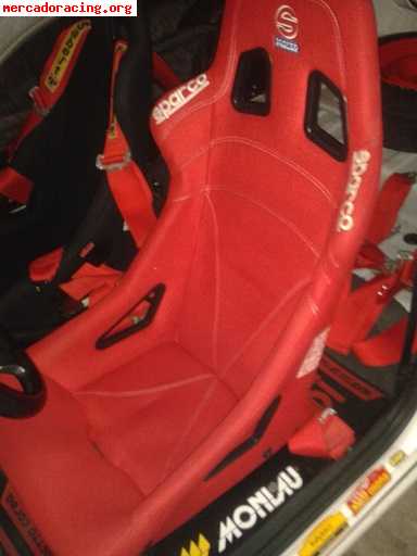 Baquet sparco sprint v,2 arneses sabelt y 1 base mas guia sa