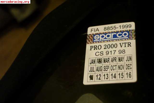 Baquet sparco pro 2000 con homologación hasta 2016