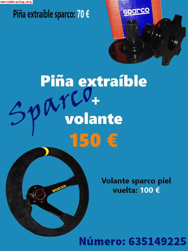 Se vende piña extraíble y volante sparco