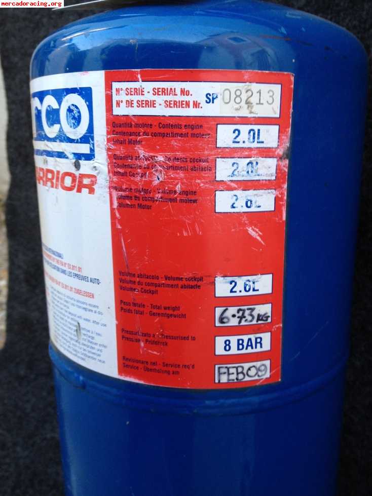 Botella de extinción automática sparco  80€