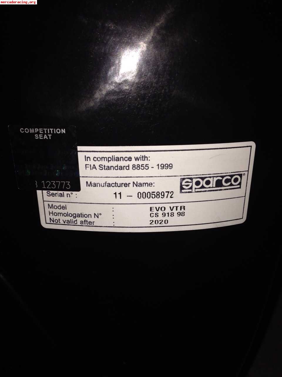 Bacquets sparco evo con homologacion