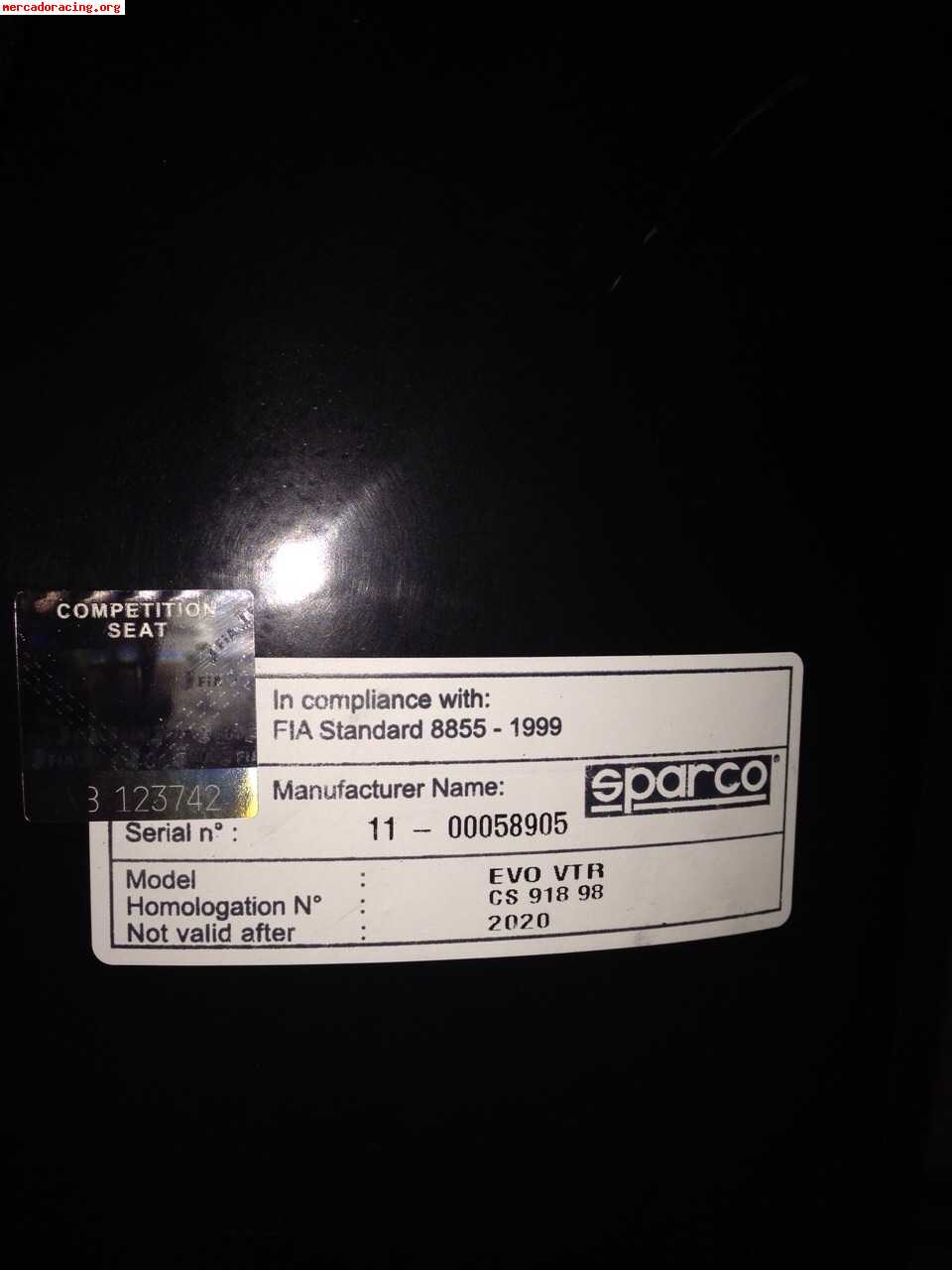 Bacquets sparco evo con homologacion