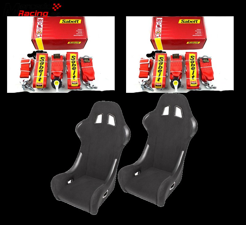 Pack 2 asientos bakets rst no fia   2 arneses sabelt fia 5 p