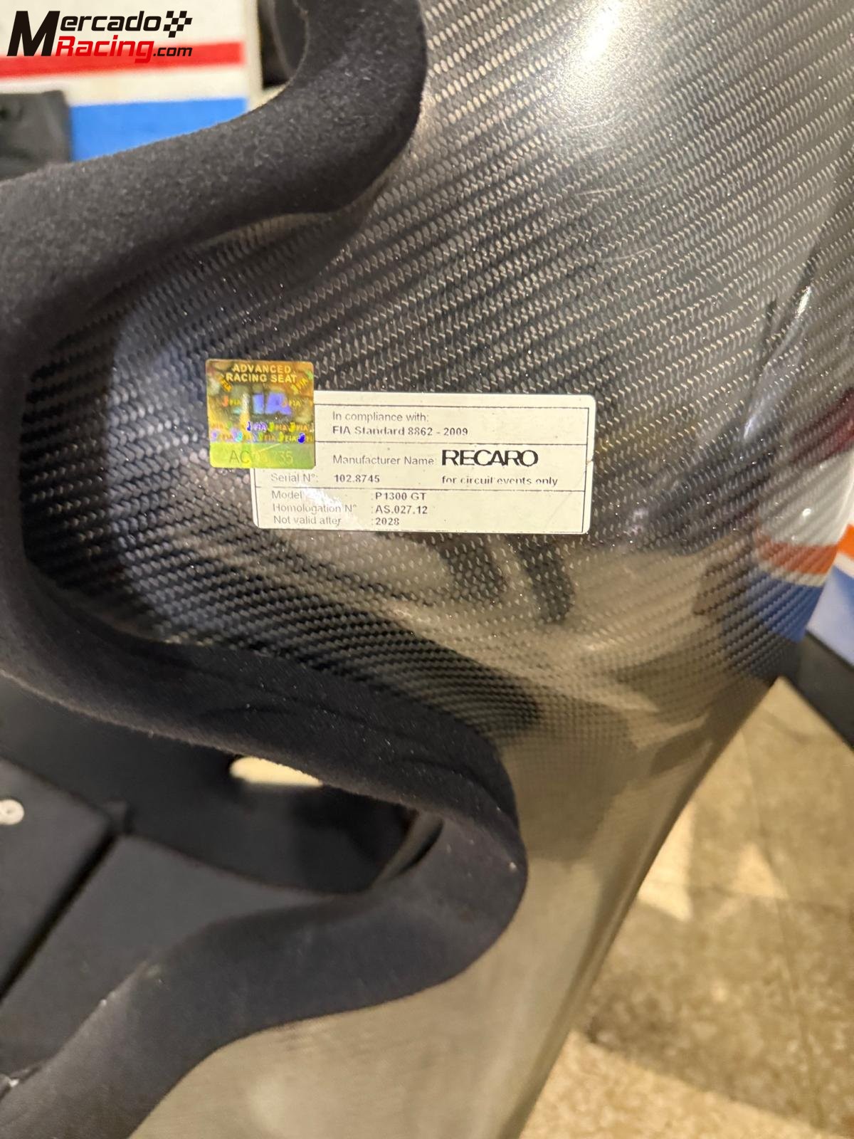 Se vende baquet de carbono de porsche