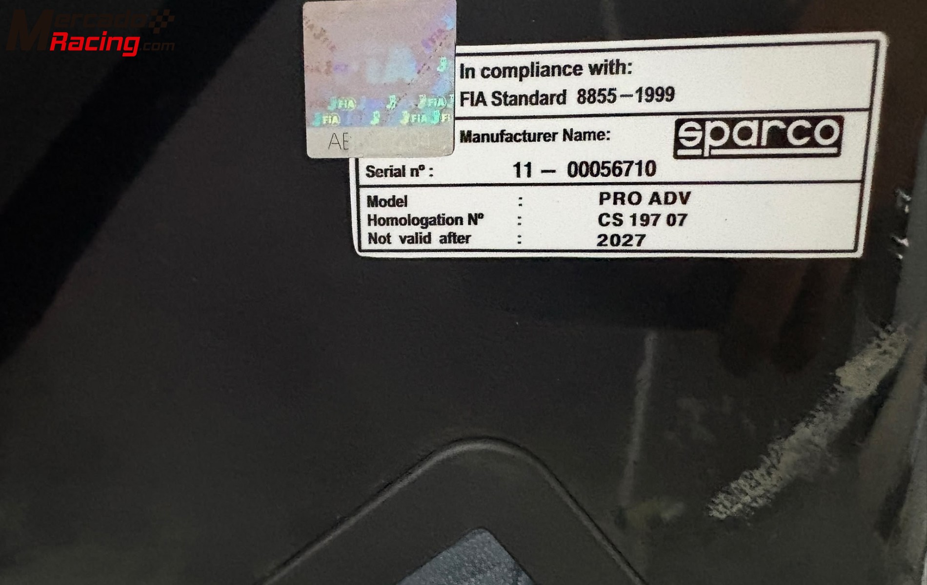 Backet sparco pro adv con orejeras 
