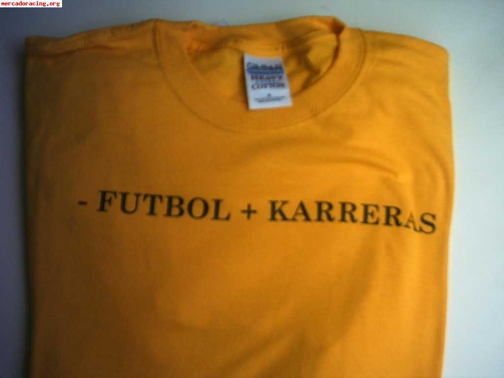 Se venden camisetas y pegatinas -futbol +karreras