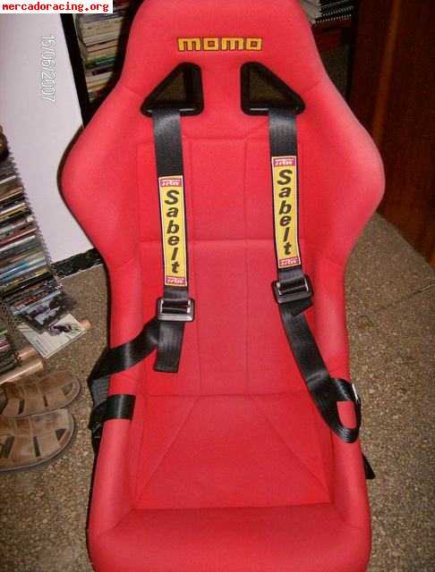 Vendo bacquet momo corse,guia sparco y arnes sabelt. todo en