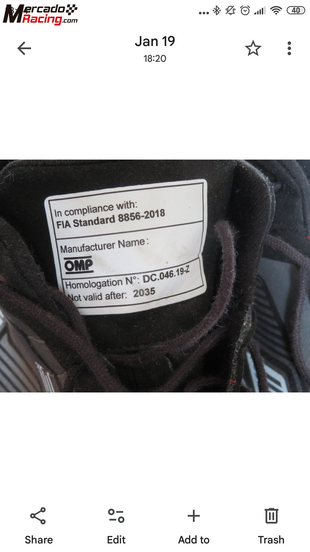 Botas omp sport my22 fia negro