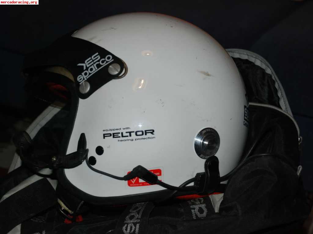 Vendo casco sparco peltor con pins hans