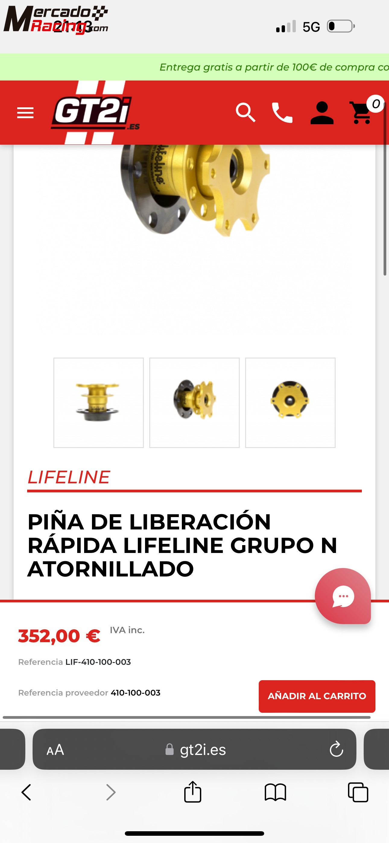 Piña extraíble lifeline