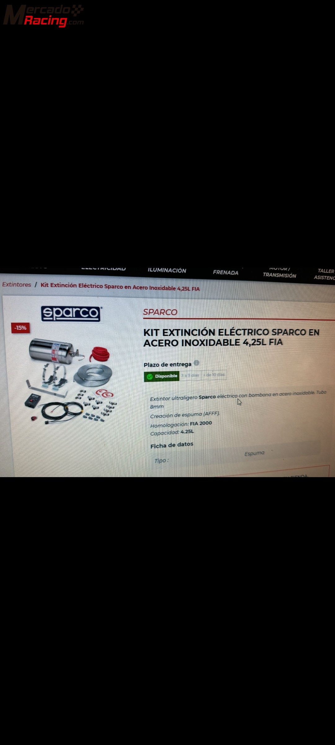 Extinción automática sparco