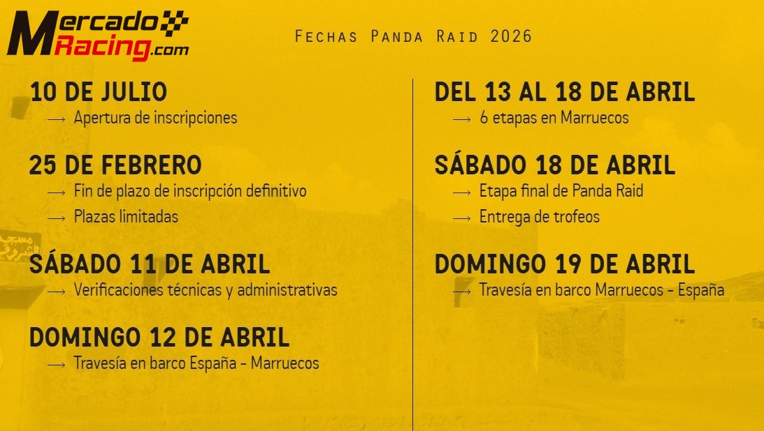 Busco compañero (copiloto) para panda raid 2026 (no fumador), aventura al 50% excepto el coche.