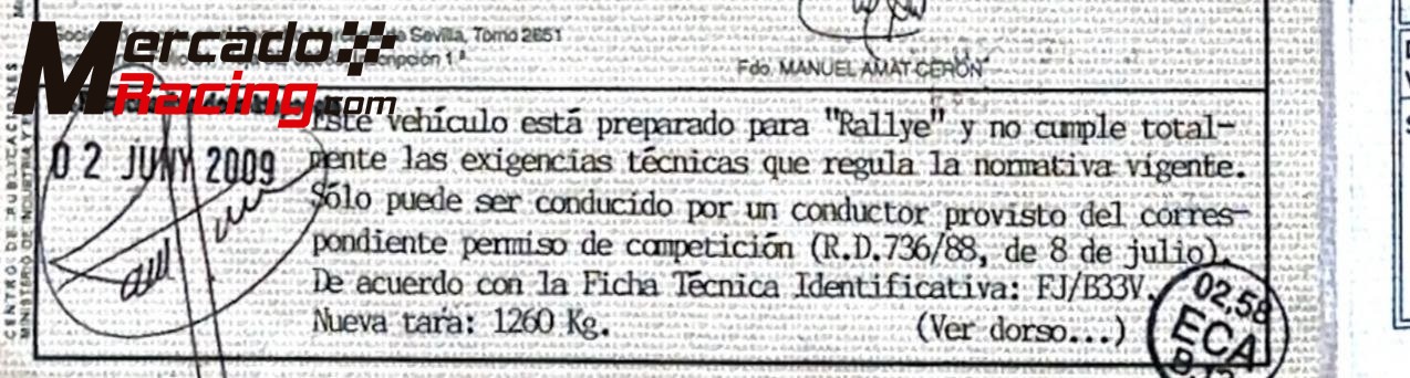 Suzuki jimny 1.6, homologacion rally