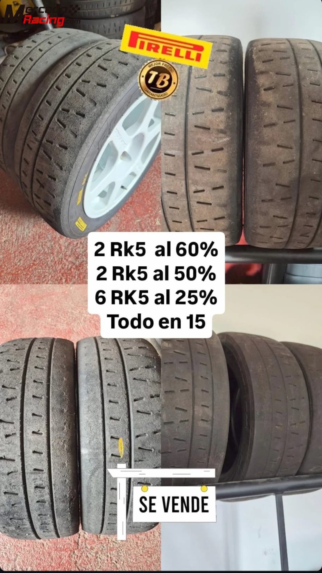 Lote pirelli rk5/rk7 + kumho k22