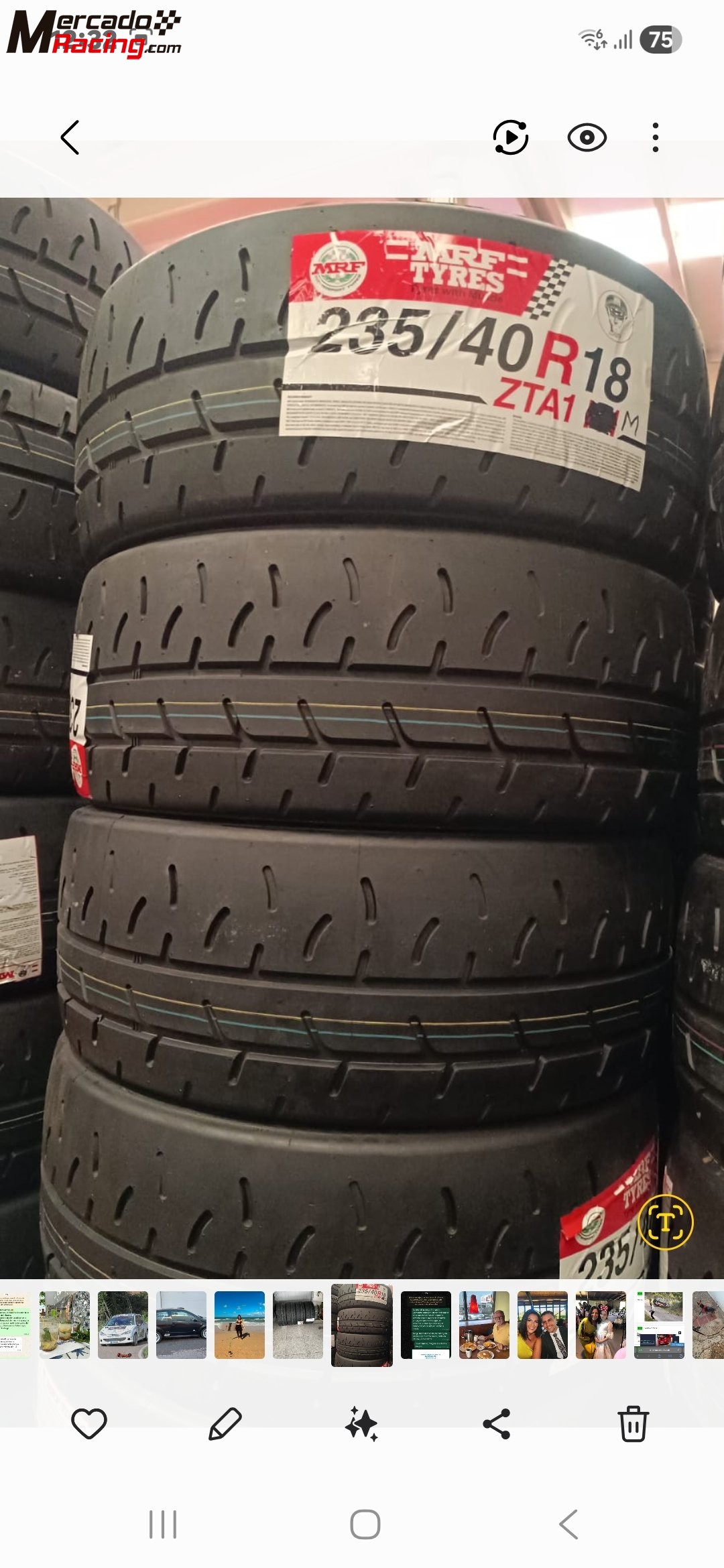 Venta neumáticos asfalto. 