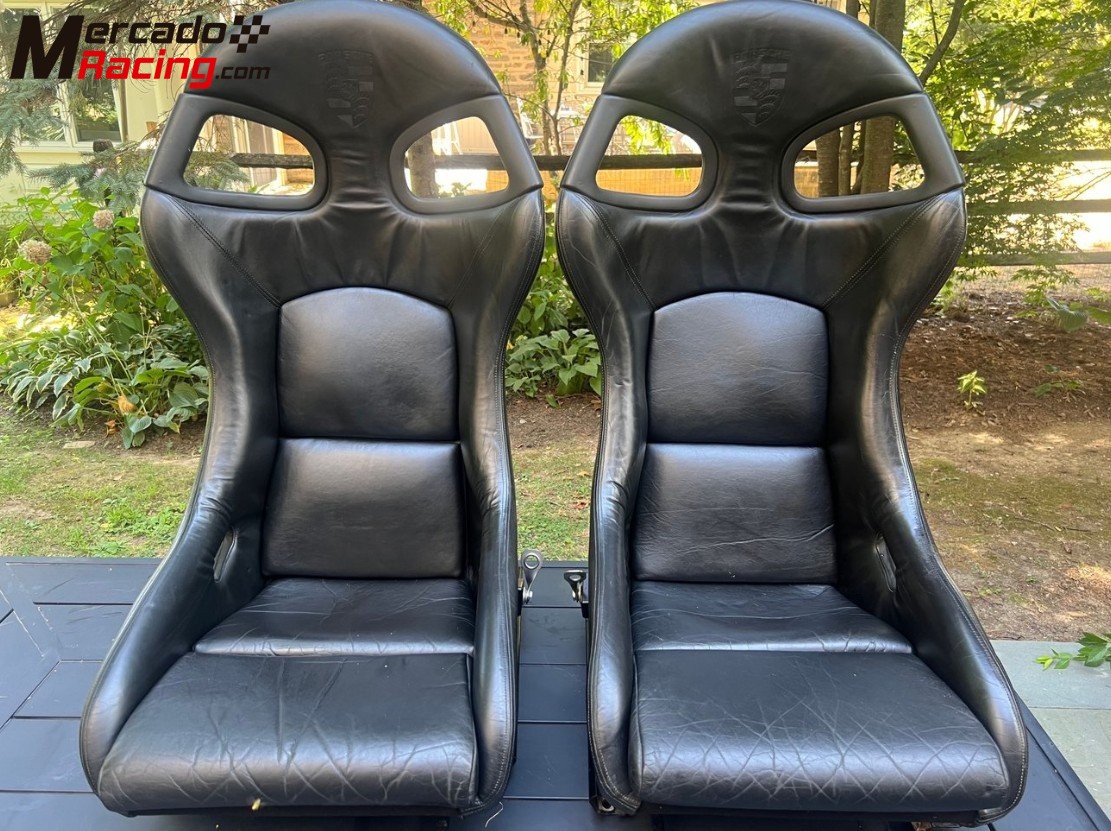 Porsche 996 911 gt3 euro seats black leather oem sliders & hardware