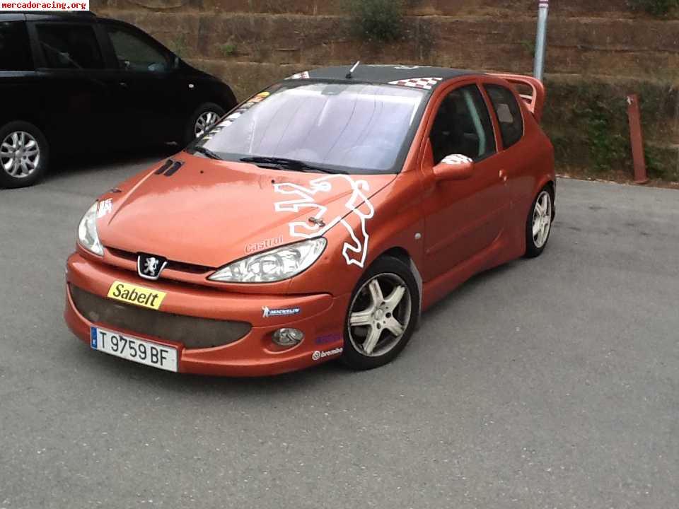 Peugeot 206 gti, con barras antivuelco, bacquets, alerón wrc