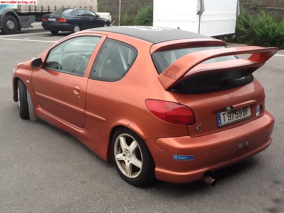 Peugeot 206 gti, con barras antivuelco, bacquets, alerón wrc