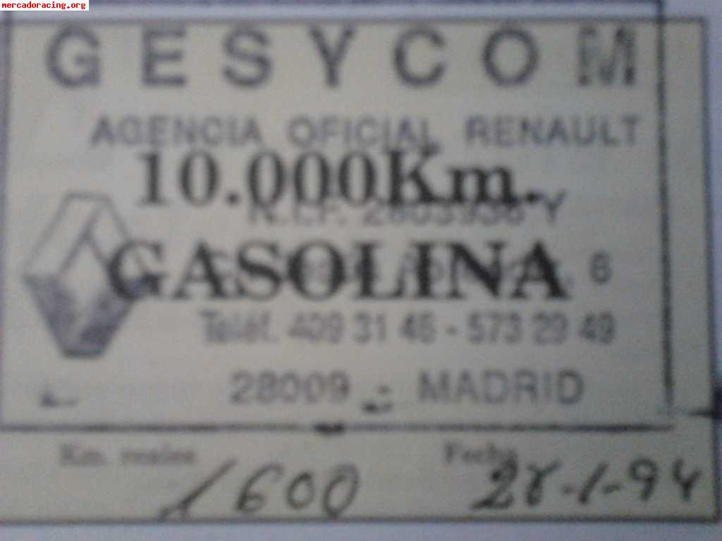 Cambio por diesel.  clio 16v año 92  75.000km   -  catalizad