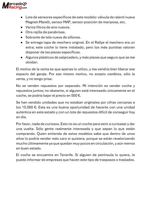 Peugeot 106 1.3 rallye y lote de repuestos