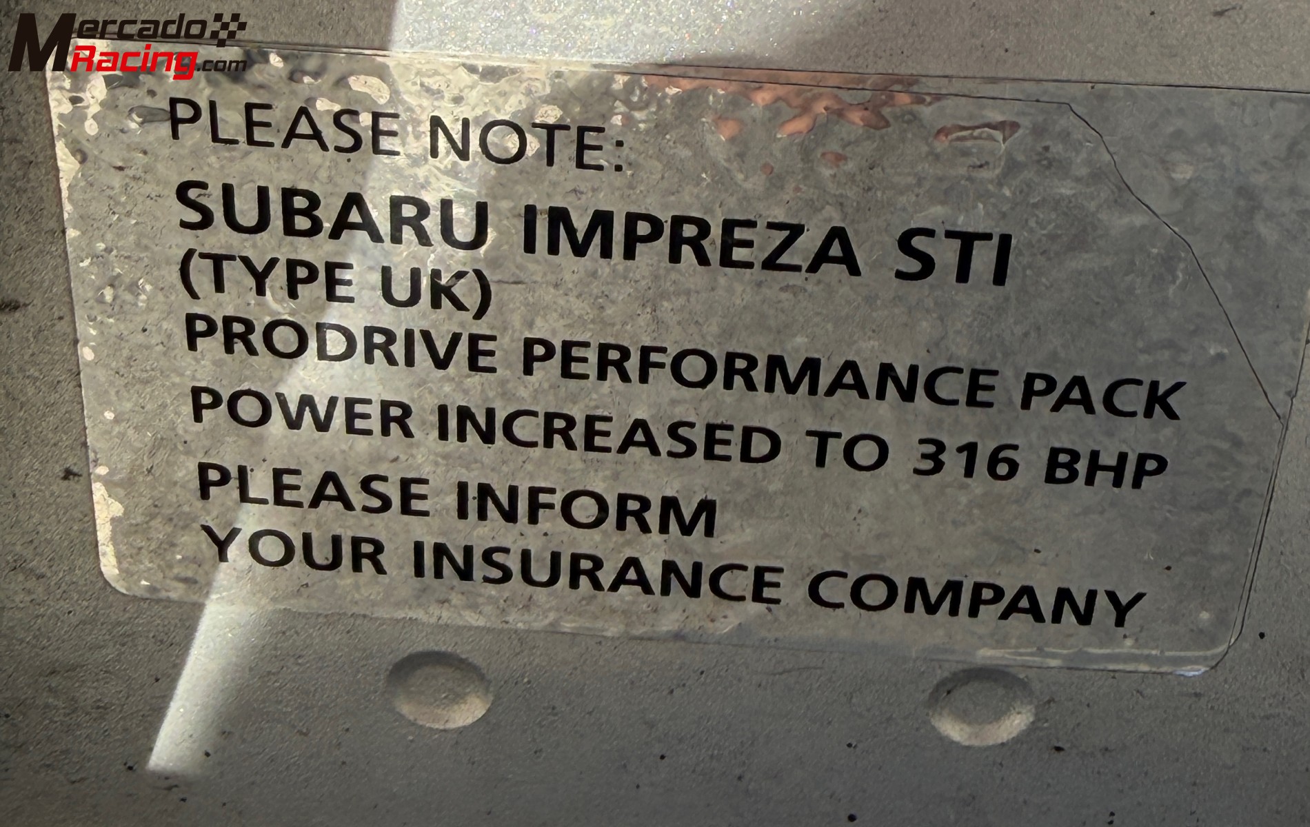 Subaru impreza sti spec-d prodrive type uk 2007