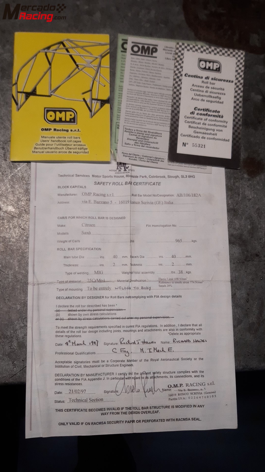 Carroceria saxo con barras omp