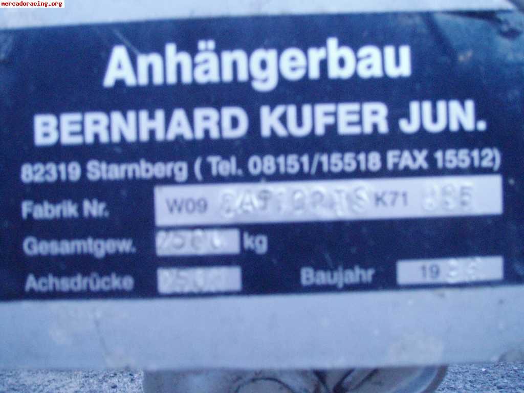 Remolque portacoche,2500kgs.