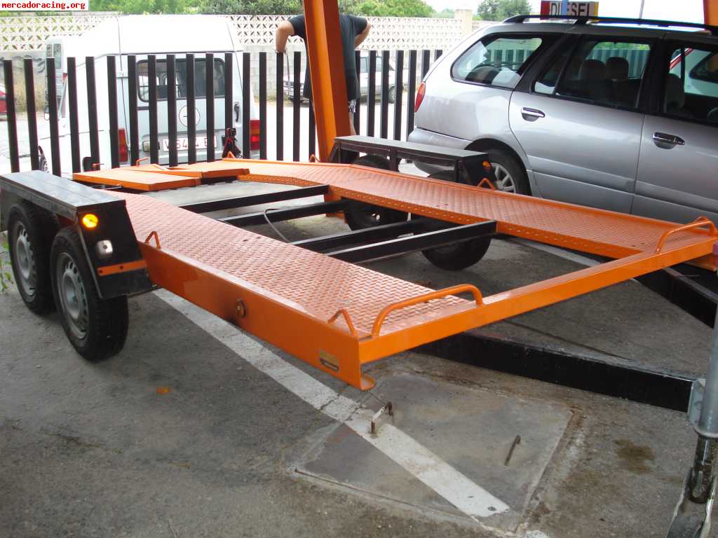 Remolque 2 ejes para coches con freno