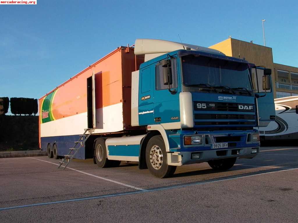 Se vende trailer daf 400 capacidad 4 coches mas vivienda o t